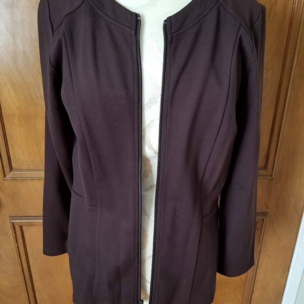 Ruby Ribbon Mink Brown Zip Jacket - Small